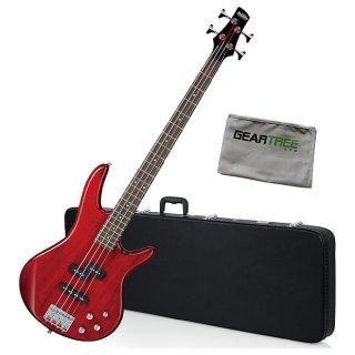 Ibanez GSR200 TR GIO SR 4-String Bass Guitar Bundle Transparent Red 