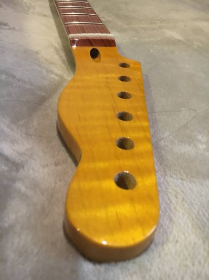未使用Tricked out guitar テレキャス Flame Maple Neck Vintage Amber ...