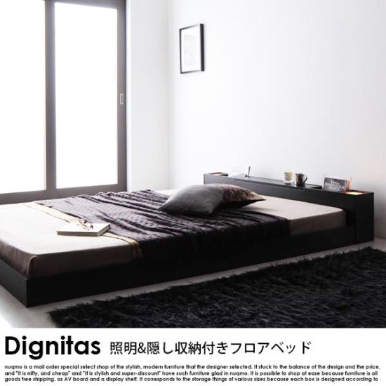 照明&隠し収納付き フロアベッド Dignitas【ディニタス】フレームのみ