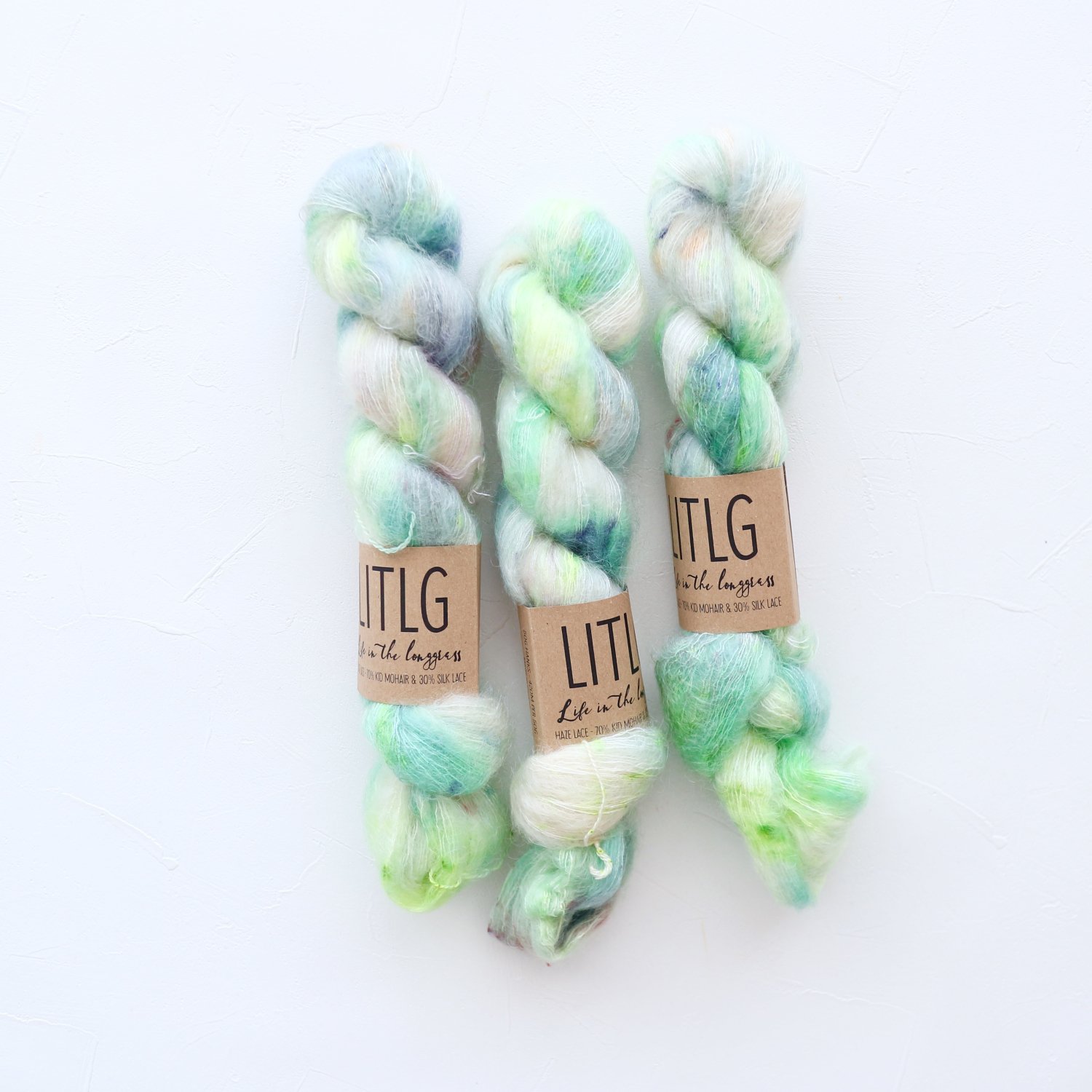 【LIFE IN THE LONGGRASS】<br>Haze Lace Silk/Mohair<br>Chlorophyll