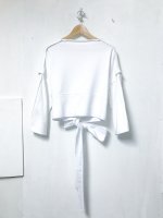 AWA waist tie sweat pullover /white