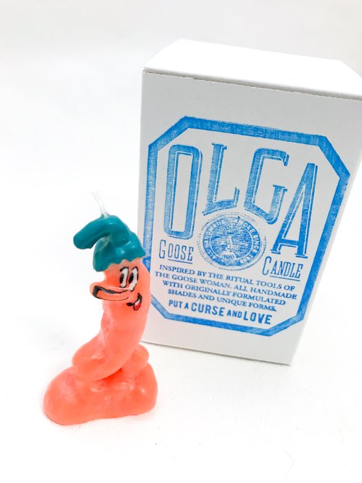 OLGA -goose candle- ''CHILI(RED)''