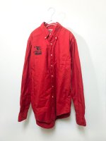 1980s Duran Duran printed oxford button down shirt /red