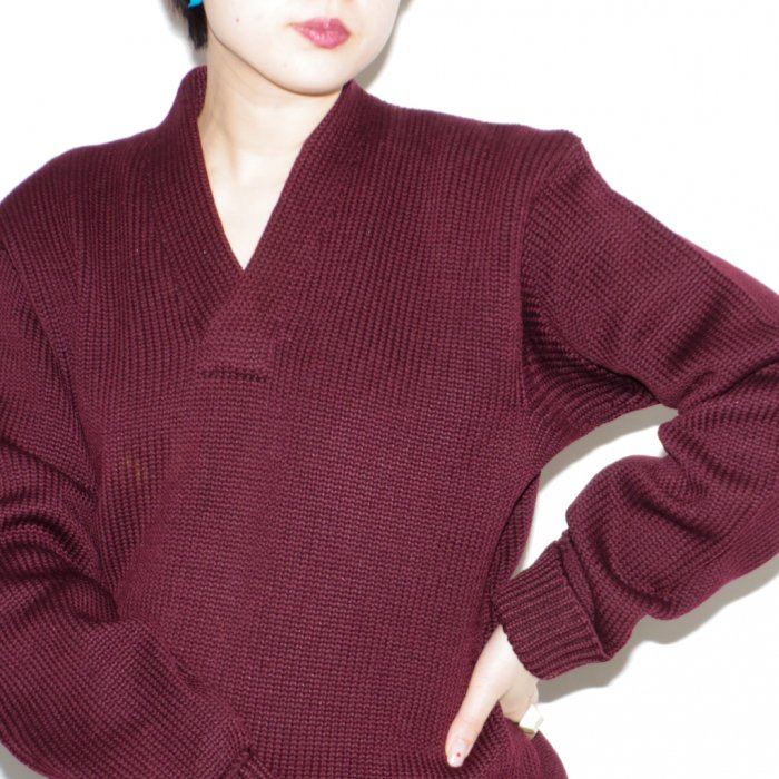 Vintage NELSON KNITTING MILLS CO. V-neck sweater / Burgundy