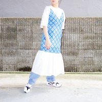QFD - Bias check cotton camisole dress / Blue