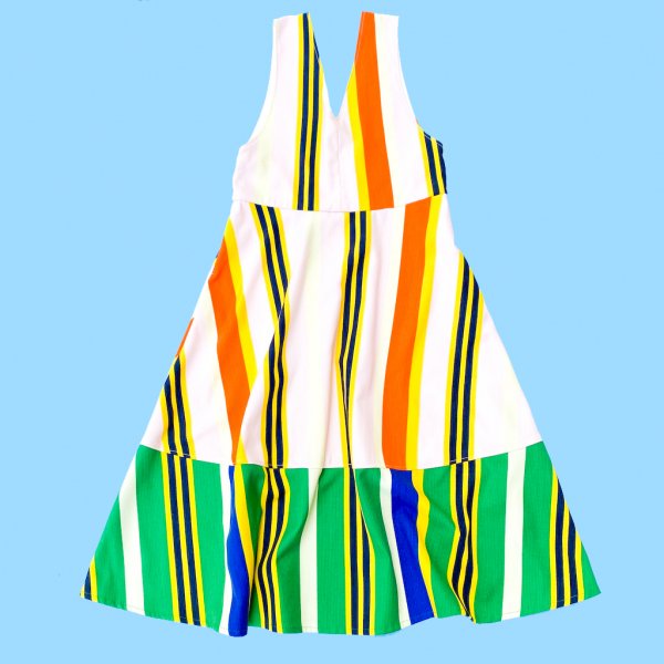 QFD - Striped sleeveless circular dress 3.