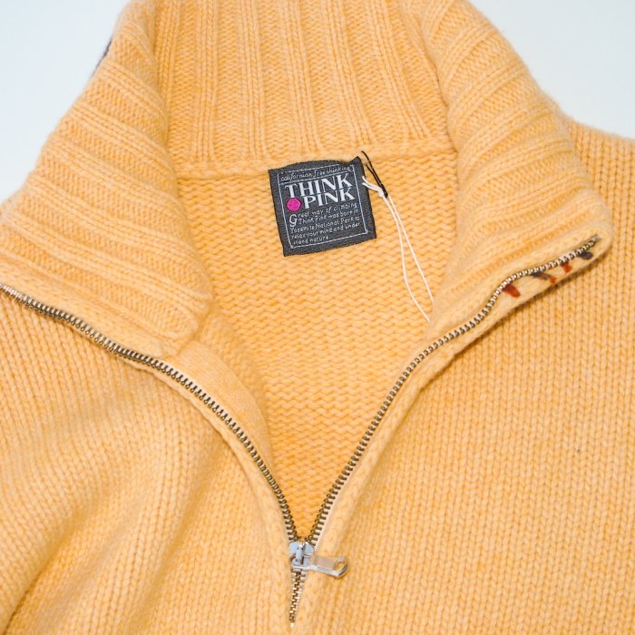 1990s THINK PINK HALF ZIP SWEATER