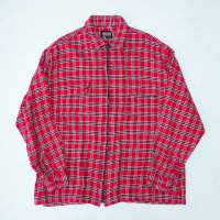 ZIP UP FLANNEL SHIRT / RED