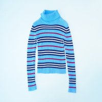 STRIPED TURTLE NECK COTTON KNIT<img class='new_mark_img2' src='https://img.shop-pro.jp/img/new/icons10.gif' style='border:none;display:inline;margin:0px;padding:0px;width:auto;' />