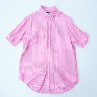 RALPH LAUREN STRIPED LINEN S/S SHIRT<img class='new_mark_img2' src='https://img.shop-pro.jp/img/new/icons10.gif' style='border:none;display:inline;margin:0px;padding:0px;width:auto;' />