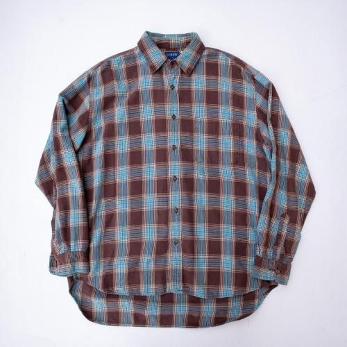 J.CREW PLAID FLANNEL SHIRT / BLUE  BROWN<img class='new_mark_img2' src='https://img.shop-pro.jp/img/new/icons10.gif' style='border:none;display:inline;margin:0px;padding:0px;width:auto;' />