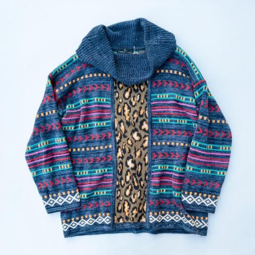 1980s CAROLE LITTLE CRAZY PATTERN KNIT