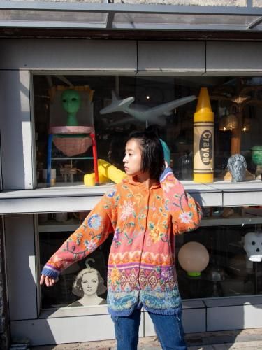 1990s TOGETHER FLORAL HOODED KNIT JACKET<img class='new_mark_img2' src='https://img.shop-pro.jp/img/new/icons10.gif' style='border:none;display:inline;margin:0px;padding:0px;width:auto;' />