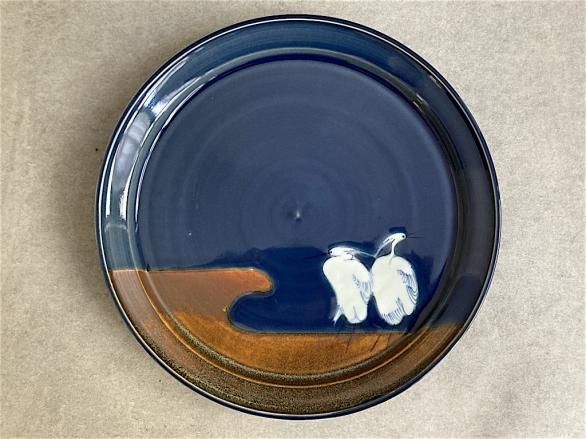 宮岡麻衣子 リムプレート 計8枚 染付洋花文皿 宮岡麻衣子 リム