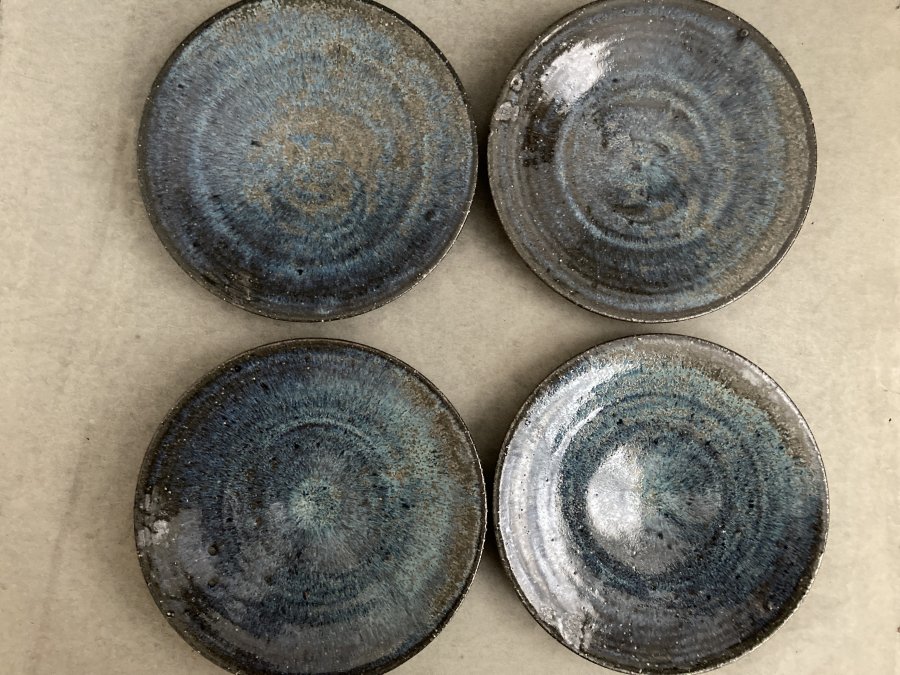 青灰釉7寸皿 Blue ash glaze plate