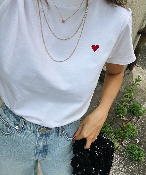 Heart one point T-shirt