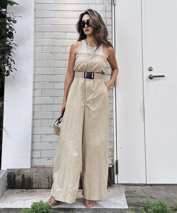 Wide pants romper