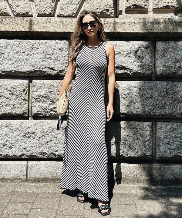 Summer knit long dress