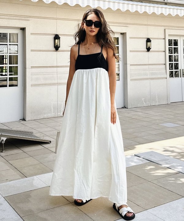 Bicolor long dress