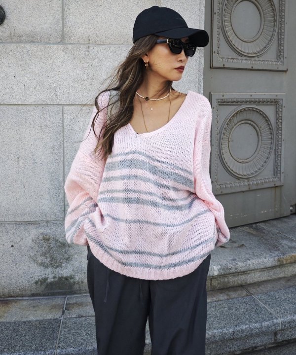 V neck over knit