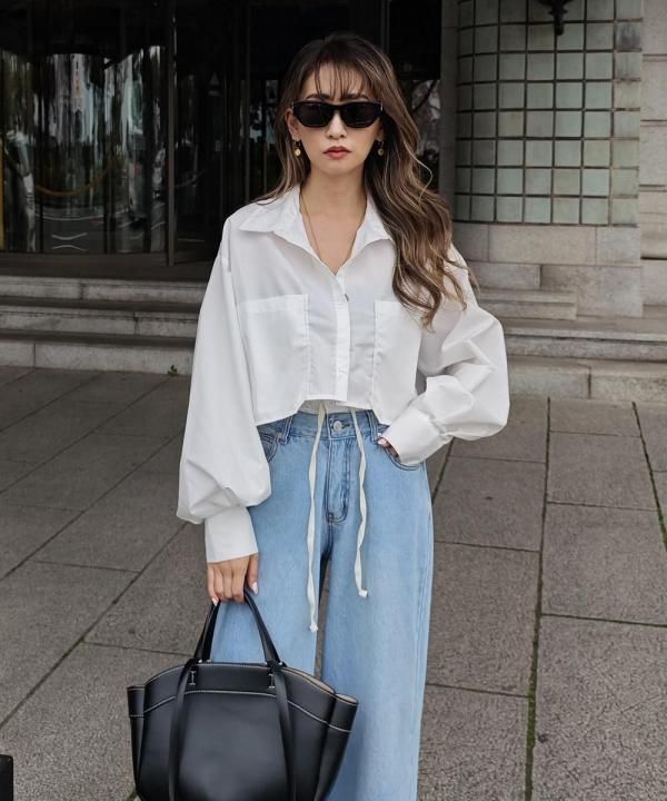 Wide cropped shirt