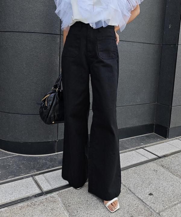 Out pocket wide denim - esutoreja-エストレジャ-｜レディース