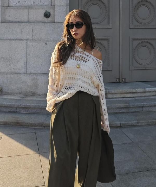Crochet knit tops