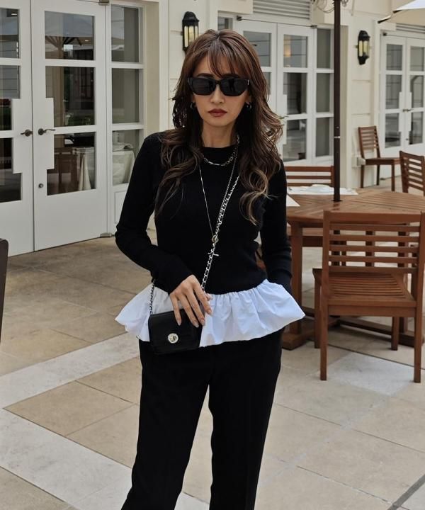 <img class='new_mark_img1' src='https://img.shop-pro.jp/img/new/icons14.gif' style='border:none;display:inline;margin:0px;padding:0px;width:auto;' />10/29 20:00~Peplum layered knit