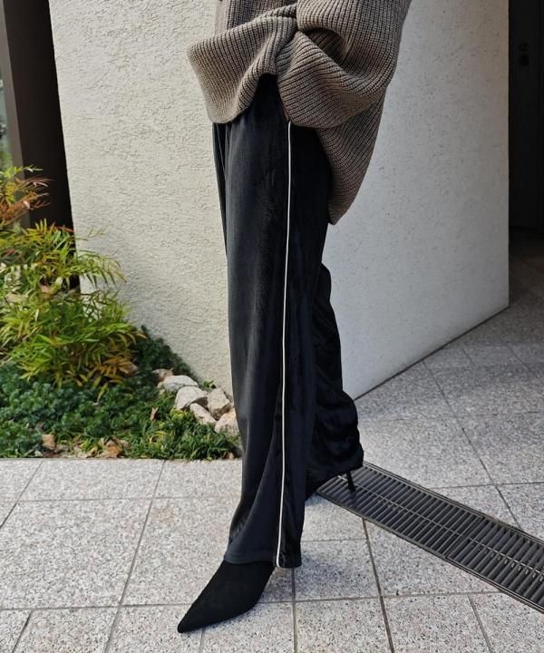Side line velour easy pants