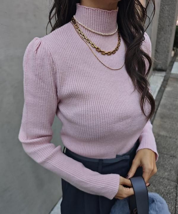 <img class='new_mark_img1' src='https://img.shop-pro.jp/img/new/icons14.gif' style='border:none;display:inline;margin:0px;padding:0px;width:auto;' />12/3 20:00~Puff sleeve high neck knit