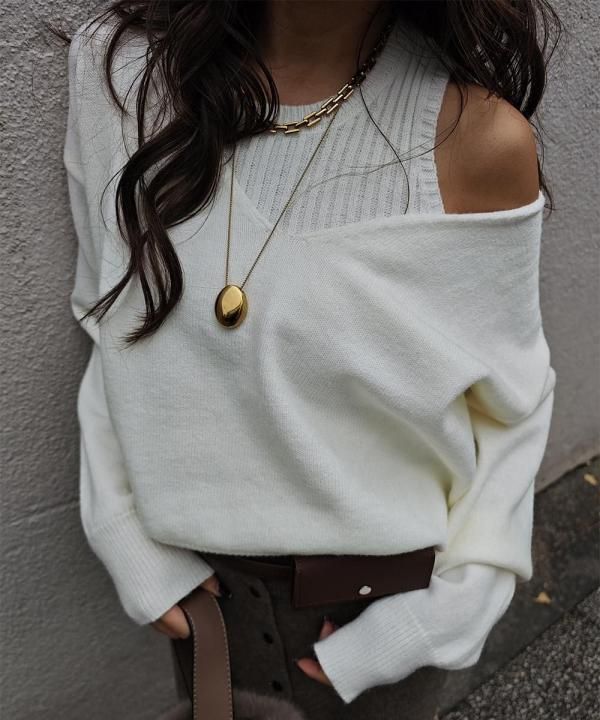 <img class='new_mark_img1' src='https://img.shop-pro.jp/img/new/icons14.gif' style='border:none;display:inline;margin:0px;padding:0px;width:auto;' />12/10 20:00~Tank layered v neck knit