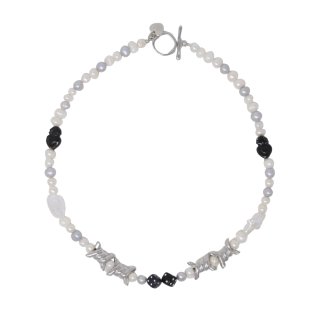 【1/1】UNISEX PEARL + BEADS NECKLACE #102
