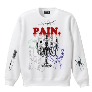 “PAIN” CREW NECK SWEATER (WHITE)