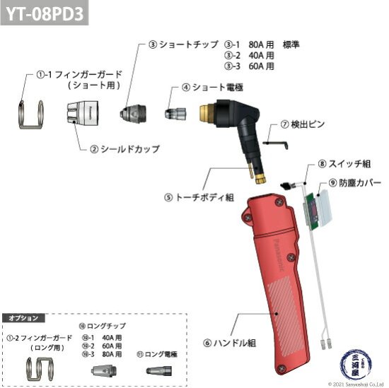 Panasonic （ パナソニック ） 純正 プラズマ切断トーチ ロング用