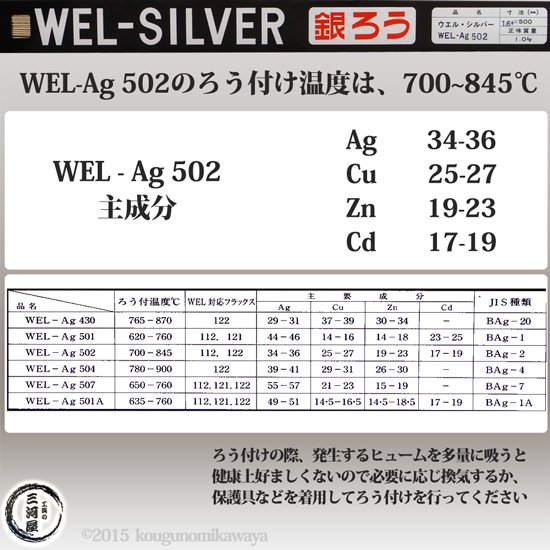 銀ロウ銀ロウ棒　ガス溶接棒 1.6×500mm   約2.1キロ