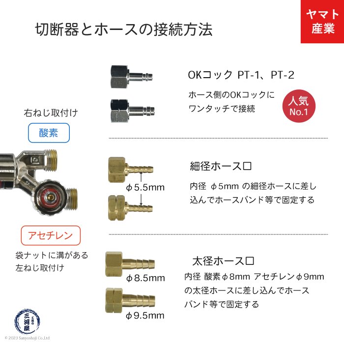 ヤマト産業 アセチレン 用 大型 A号 切断器 (A型) Flash本体と 火口 No