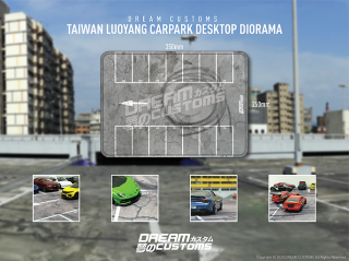 再入荷　デスクトップジオラマ TAIWANカーパーク Taiwan car park Desktop Diorama 350mm×250mm 収納袋付き