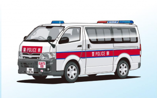 予約受付【4月】EraCar 1/64 77 Toyota Hiace HK Police Van (AM6436)