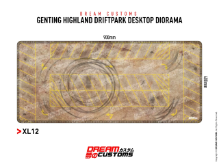 デスクトップジオラママット ドリフトパーク Genting Highlands Driftpark XL Desktop Diorama  900mm×400mm ※収納袋付き