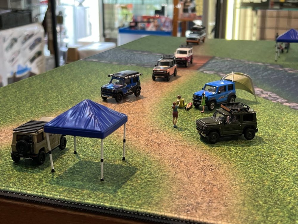 ASPEDA デスクトップジオラマ キャンプ場 Camp site XL Desktop Diorama 900mm×400mm ※収納袋付き -  ミニカーshop　リトルレガード