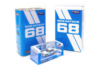 Tarmac Works 1/64 BRE Datsun 510 Trans-Am 2.5 Championship 1972 #68 with Oil Can
