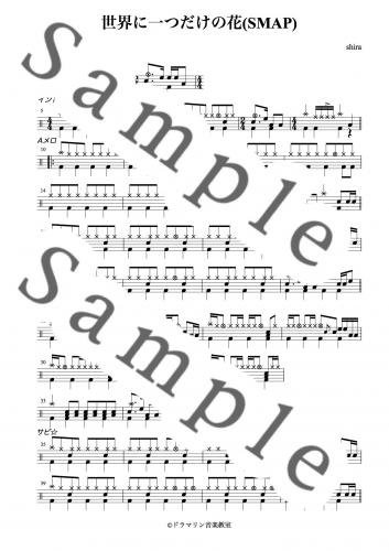 世界に一つだけの花【SMAP】ドラム楽譜・スコア譜購入 - ScoreParade