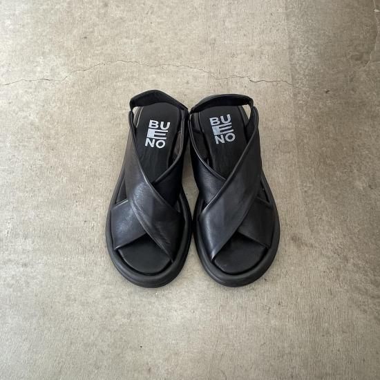 BUENO Cross Belt Sandals / Black - Oval