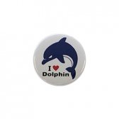 【ミニ】缶バッジ I LOVE Dolphin（白おこりんぼ）2019