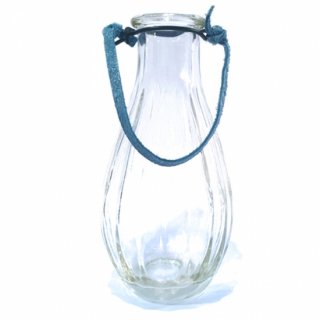アンティークガラスボトルの一輪挿しB/ブルー