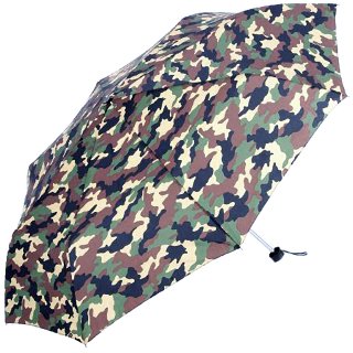 軽量グラスファイバー折りたたみ傘(迷彩柄グリーン)Lサイズ