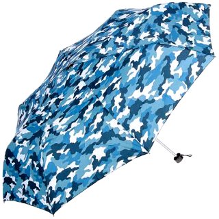 軽量グラスファイバー折りたたみ傘(迷彩柄ネイビー)Lサイズ
