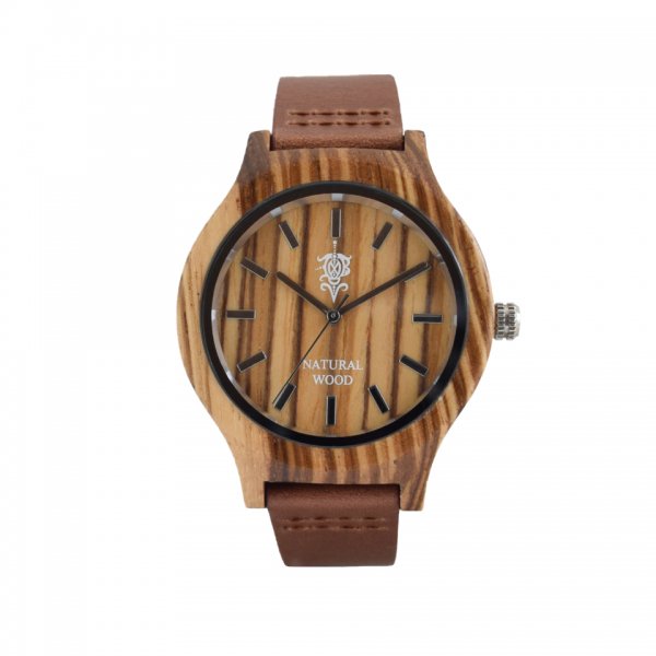 EINBAND Luft Zebrawood 木製腕時計 本革レザーベルト 36mm