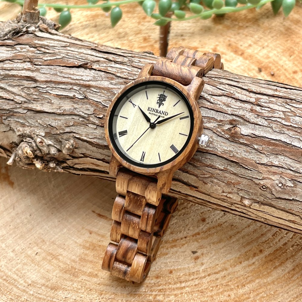 EINBAND Reise Zebrawood 木製腕時計 32mm - 木製腕時計・ウッドウォッチのお店　 EINBAND～アインバンド～