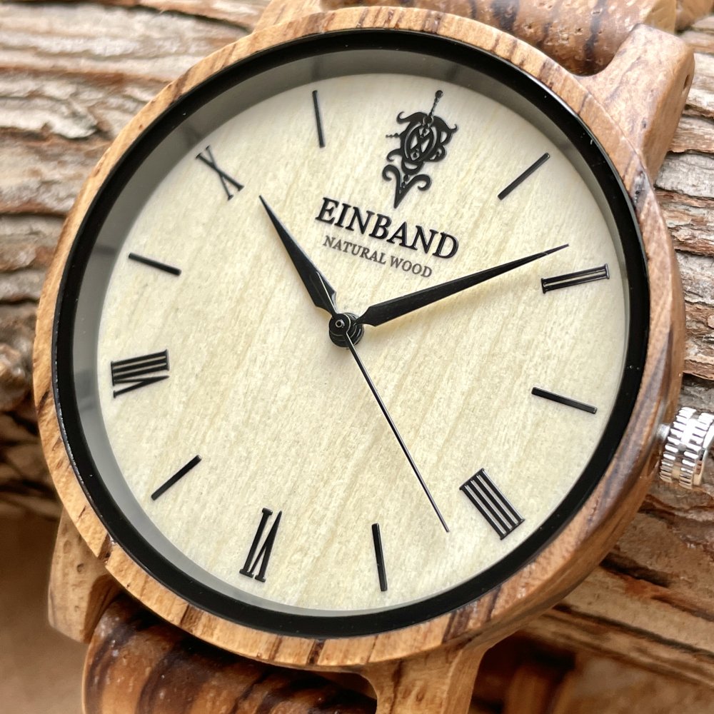 EINBAND Reise Zebrawood 木製腕時計 40mm - 木製腕時計・ウッドウォッチのお店　 EINBAND～アインバンド～
